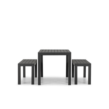 Antoni 3 Piece Outdoor Dining Set - W140, Gunmetal