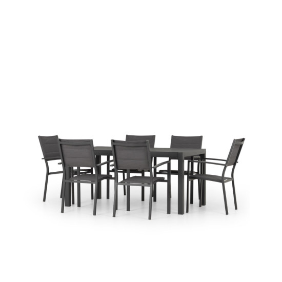 Antoni 7 Piece Outdoor Dining Set - W160, Gunmetal