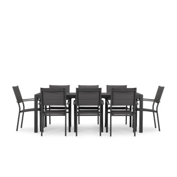 Antoni 9 Piece Outdoor Dining Set - W210, Gunmetal