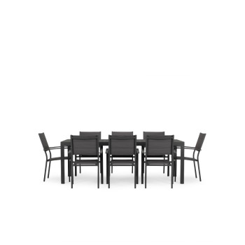 Antoni 9 Piece Outdoor Extension Dining Set - W220/340, Gunmetal