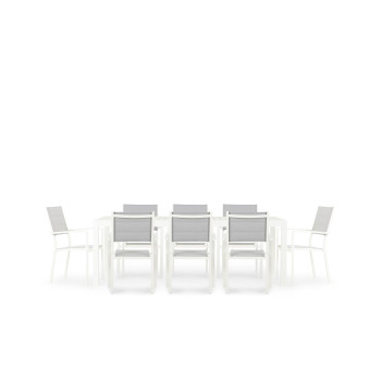 Antoni 9 Piece Outdoor Extension Dining Set - W220/340, White