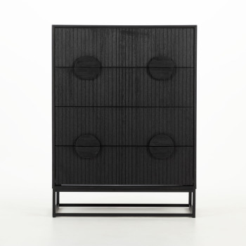 Anya 6 Piece Bedroom Set with Queen Bed Frame, Black