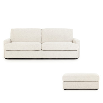 Aria 3 Seater + Ottoman, Ash