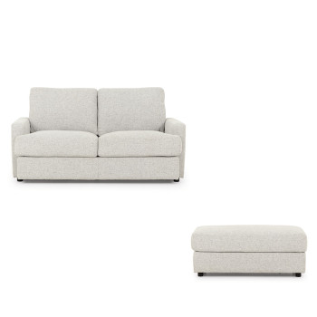 Aria 2 Seater + Ottoman, Grey