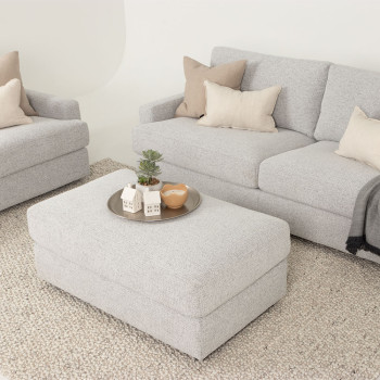 Aria 2 Seater + Ottoman, Grey