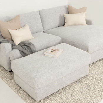 Aria Chaise + Ottoman, Grey