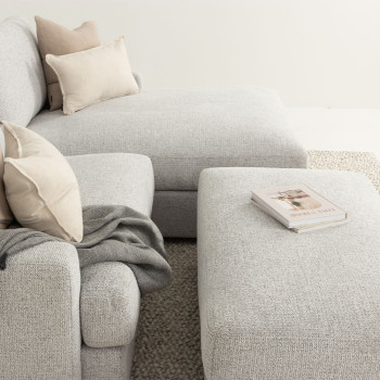 Aria Chaise + Ottoman, Grey