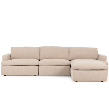 Ashleigh 3 Seater Modular Sofa With Ottoman, Taupe