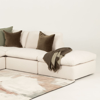Ashleigh 4 Seater Modular Right Hand Facing Corner Sofa with Ottoman, Cream