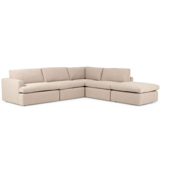 Ashleigh 4 Seater Modular Right Hand Facing Corner Sofa with Ottoman, Taupe