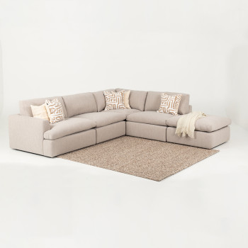 Ashleigh 4 Seater Corner Modular Chaise Sofa Right Hand Facing, Taupe