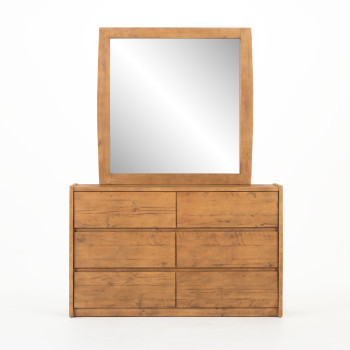 Ashby Lowboy & Dresser Mirror, Rustic Brown