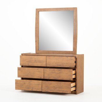 Ashby Lowboy & Dresser Mirror, Rustic Brown