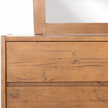 Ashby Lowboy & Dresser Mirror, Rustic Brown