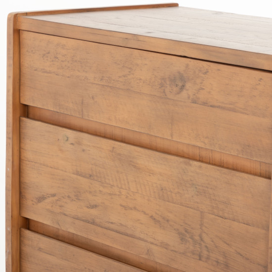 Ashby 4 Piece Bedroom Set with Queen Bed Frame, Rustic Brown