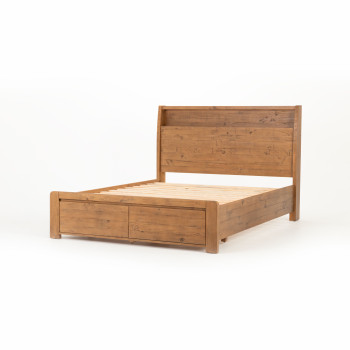 Ashby 4 Piece Bedroom Set with Queen Bed Frame, Rustic Brown