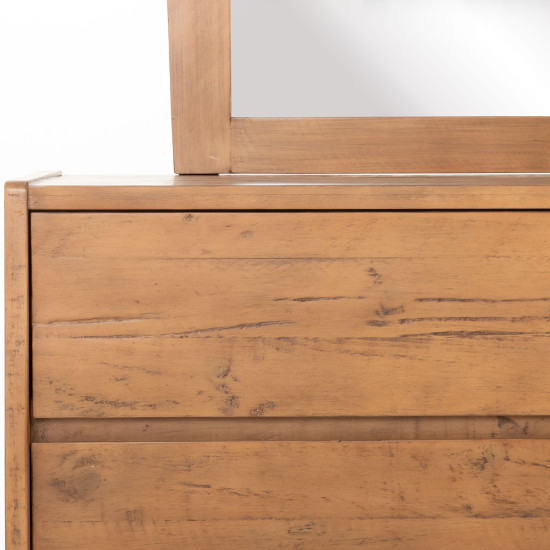 Ashby 6 Piece Bedroom Set with Queen Bed Frame, Rustic Brown