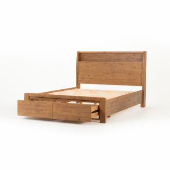 Ashby 6 Piece Bedroom Set with Queen Bed Frame, Rustic Brown