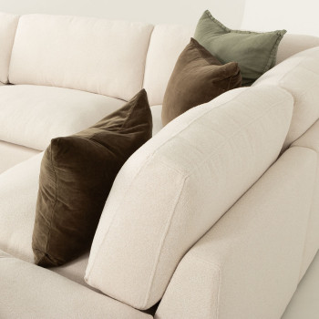 Ashleigh 5 Seater Corner Modular Sofa With Ottoman, Cream
