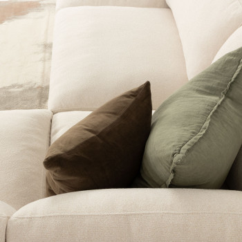 Ashleigh 5 Seater Corner Modular Sofa With Ottoman, Cream