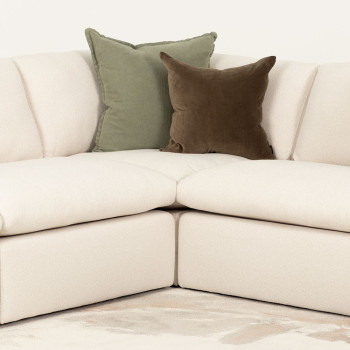 Ashleigh 5 Seater Corner Modular Sofa With Ottoman, Cream