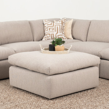 Ashleigh 5 Seater Corner Modular Sofa With Ottoman, Taupe