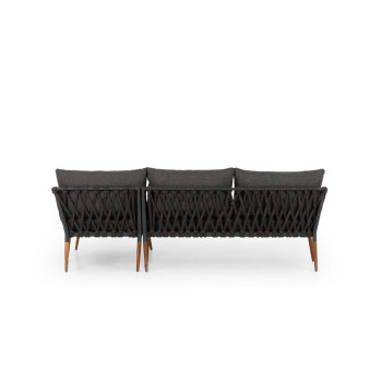 Athens Outdoor Chaise Lounge Set with Coffee Table, Gunmetal