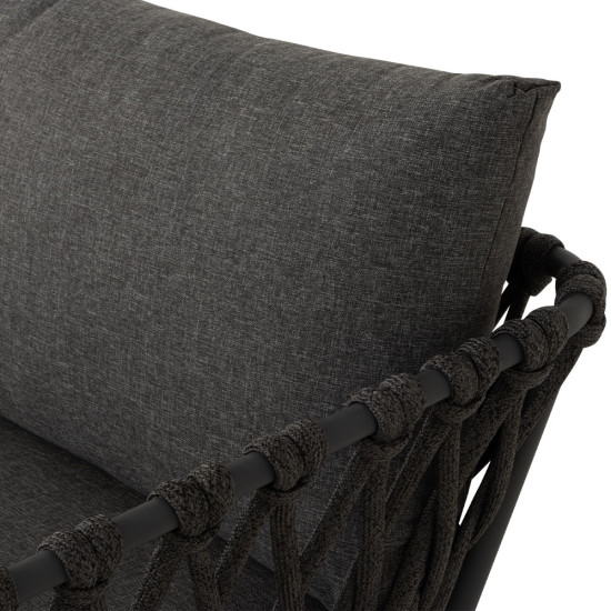 Athens Outdoor Chaise Lounge Set with Coffee Table, Gunmetal
