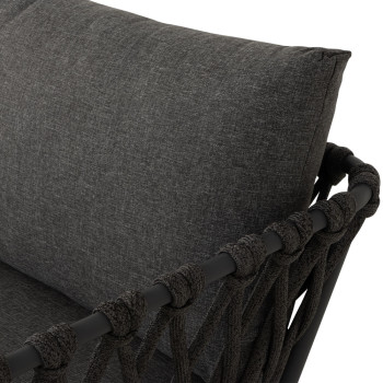 Athens Outdoor Chaise Lounge Set with Coffee Table, Gunmetal