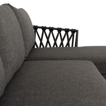 Athens Outdoor Chaise Lounge Set with Coffee Table, Gunmetal