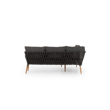 Athens Outdoor Corner Suite with Square Coffee Table, Gunmetal