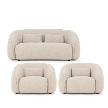 Avana 2 Seater + 2 Chairs, Light Grey