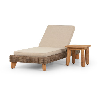 Bahamas Outdoor Sunlounger With Side Table