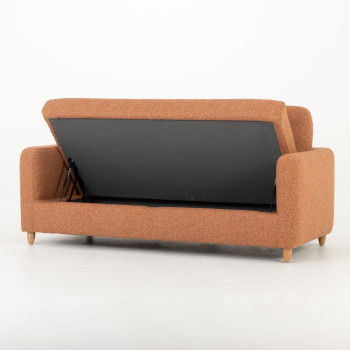 Bella 3 Seater + Ottoman, Rust
