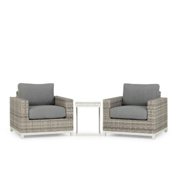 Capri & Venus 3 Piece Balcony Set With Side Table, White