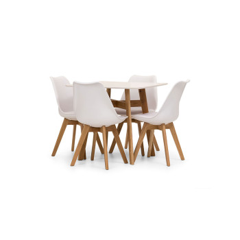 Carson 5 Piece Square Dining Set - W80, White