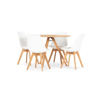 Carson 5 Piece Dining Set - W100, Oak/White