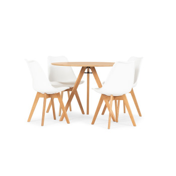 Carson 5 Piece Dining Set - W100, Oak/White