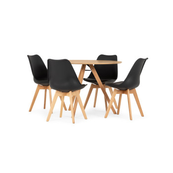 Carson 5 Piece Dining Set - W100, Oak/Black