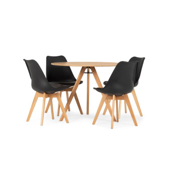 Carson 5 Piece Dining Set - W100, Oak/Black