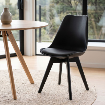 Carson 5 Piece Dining Set - W100, Oak/Black/Black