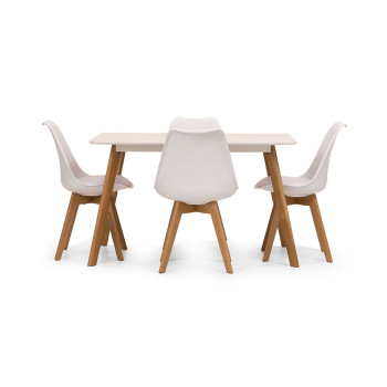 Carson 5 Piece Dining Set - W120, White