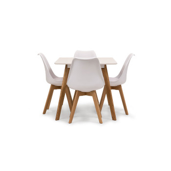 Carson 5 Piece Dining Set - W120, White