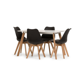 Carson 5 Piece Dining Set - W120, Black