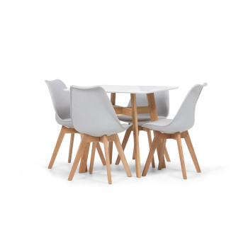 Carson 5 Piece Square Dining Set - W80, Grey