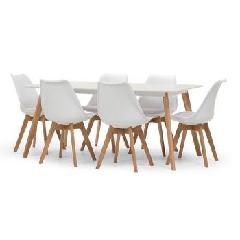 Carson 7 Piece Dining  Set - W160, White