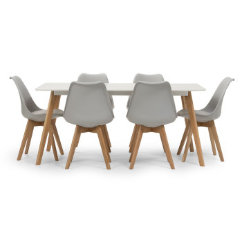 Carson 7 Piece Dining  Set - W160, White