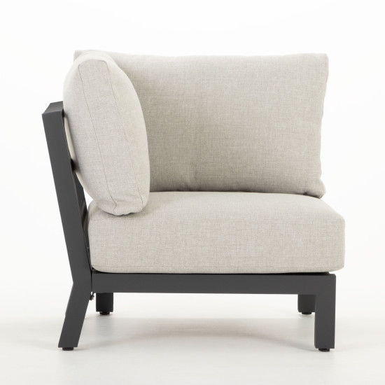 Catalina 4 Piece Outdoor Corner Lounge Set, Gunmetal