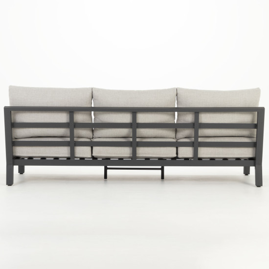 Catalina 4 Piece Outdoor Corner Lounge Set, Gunmetal
