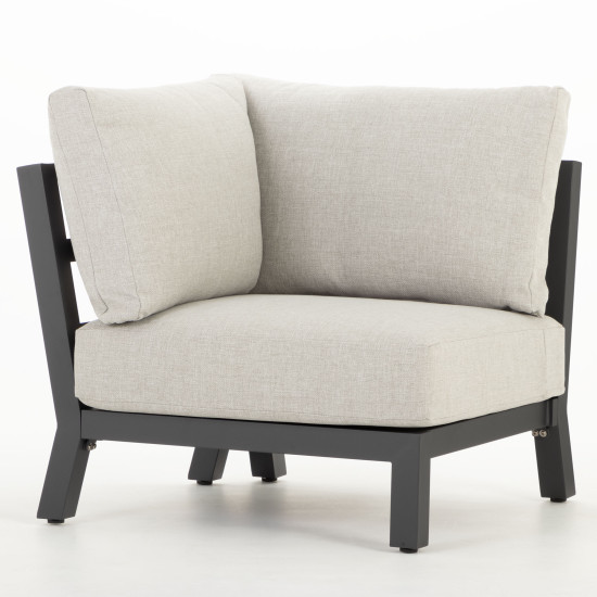 Catalina 4 Piece Outdoor Corner Lounge Set, Gunmetal